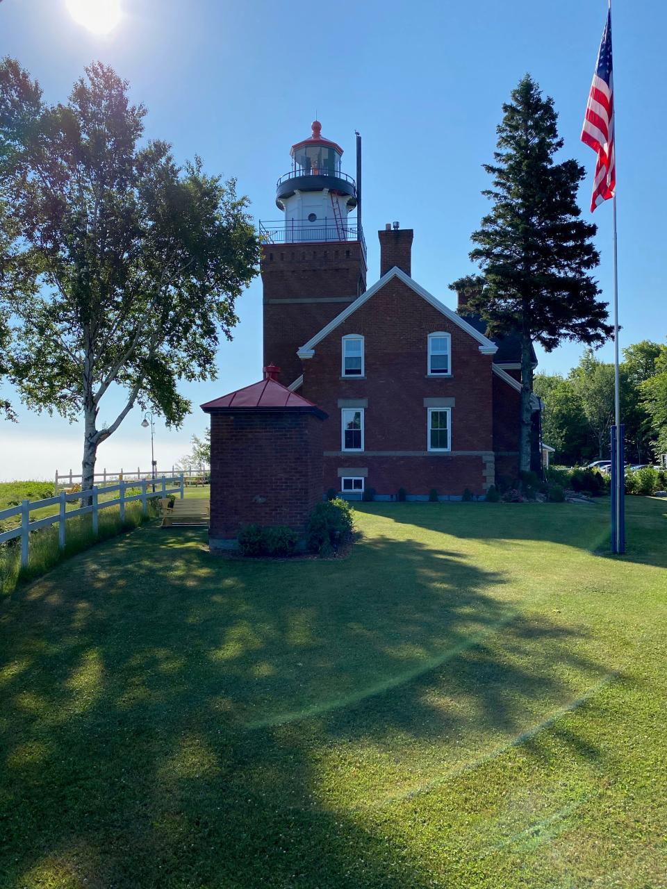 The Big Bay Point Lighthouse Bed and Breakfast sits on a rocky cliff overlooking Lake Superior. It is one of the few surviving resident lighthouses in the U.S.