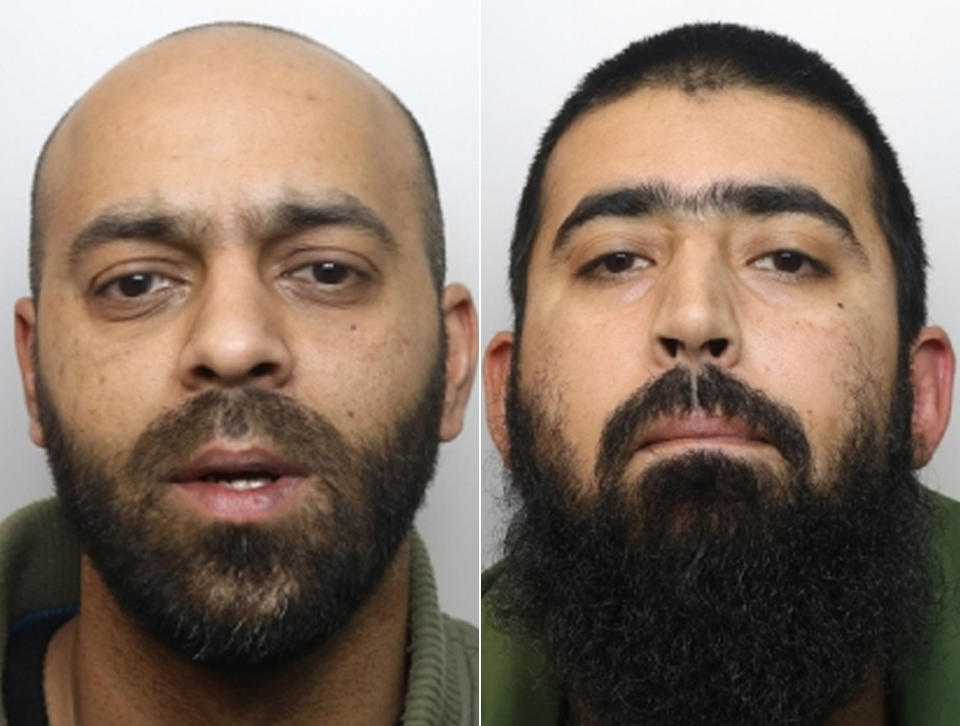 Iqlak Yousaf and Mohammed Imran Ali Akhtar were among the seven men jailed. (PA)