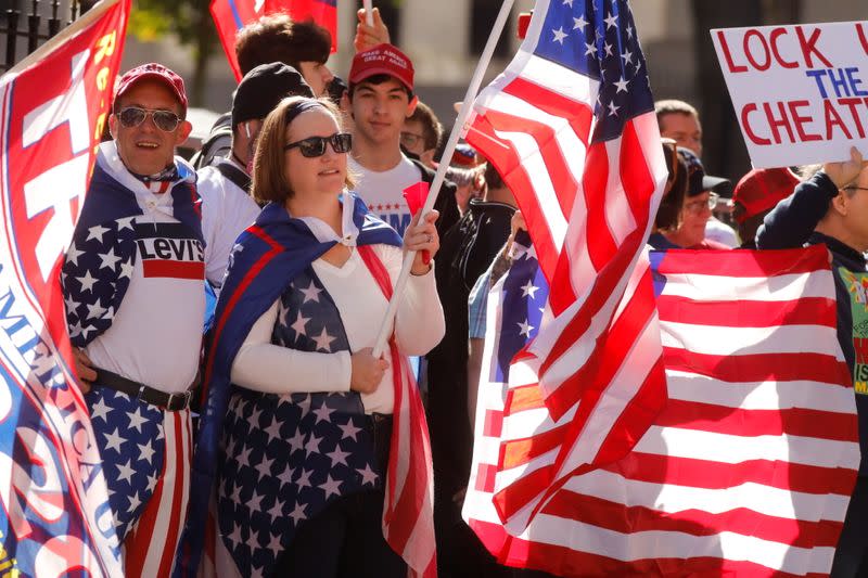 Supporters of U.S. President Trump protest in Atlanta, Georgia