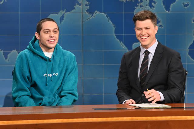 <p>Will Heath/NBC/NBCU Photo Bank via Getty Images</p> Pete Davidson and Colin Jost