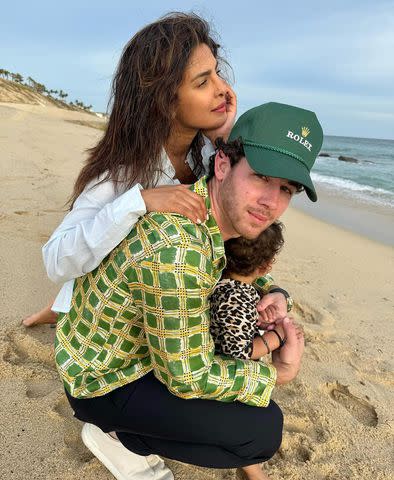 <p>Priyanka Chopra Jonas Instagram</p> Priyanka Chopra Jonas, Nick Jonas and daughter Malti Marie