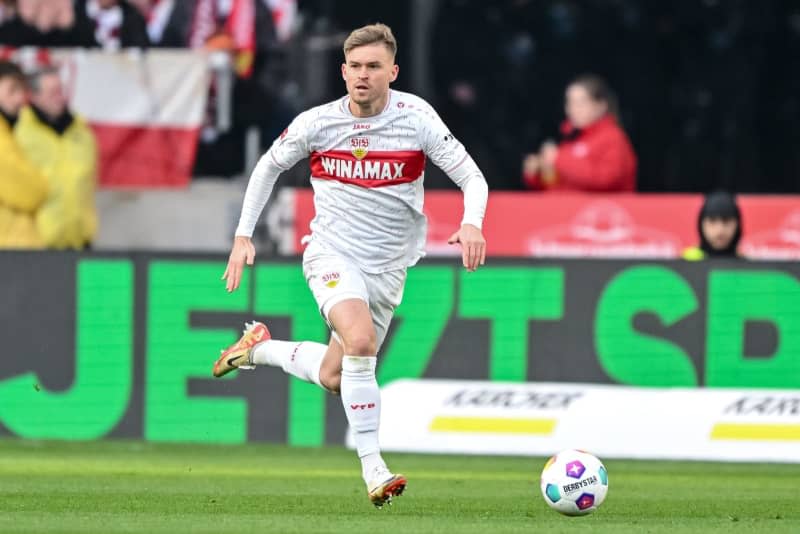 Stuttgart's Maximilian Mittelstaedt in action during the German Bundesliga soccer match between VfB Stuttgart and FSV Mainz at the MHPArena. Bayern Munich talent Aleksander Pavlovic and the VfB Stuttgart trio of Waldemar Anton, Maximilian Mittelstädt and Deniz Undav are reportedly set to be called up for the first time into Germany's national team on Thursday. Harry Langer/dpa