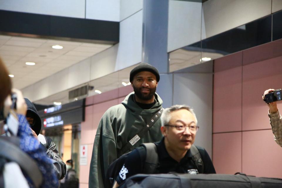 台啤永豐雲豹球星卡森斯（Demarcus Cousins）抵台。林建嘉攝