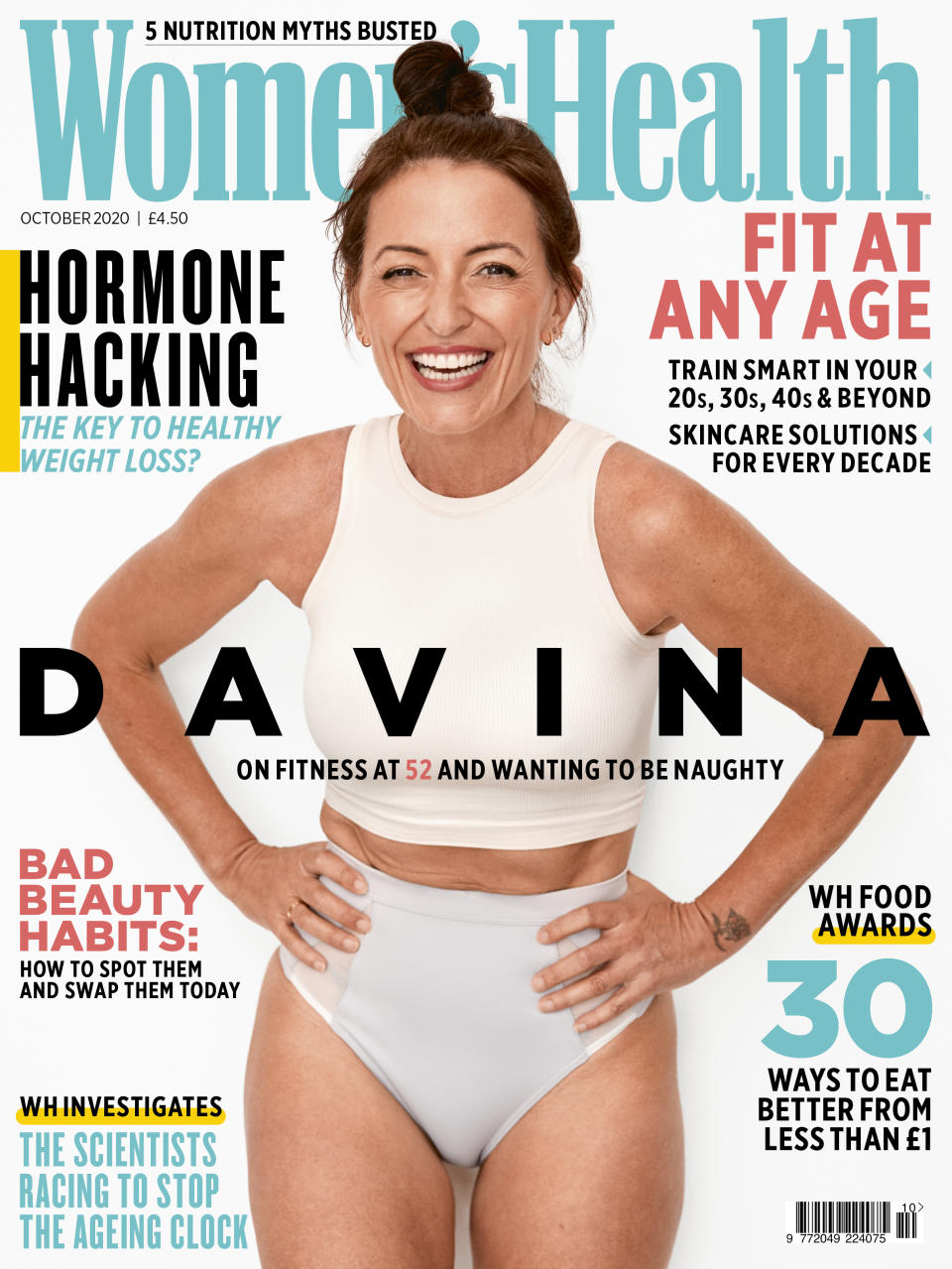 Davina McCall has appeared on the cover of the October Issue of Women's Health magazine. (Ian Harrison/Women's Health)