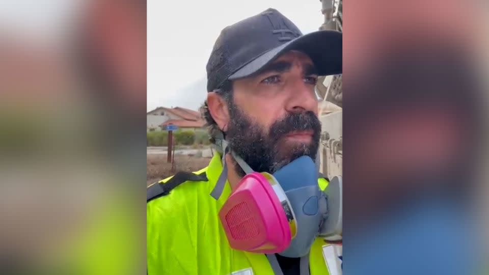 Peretz took video of himself as he went to collect the bodies of the victims of the attacks. - Courtesy Tomer Peretz