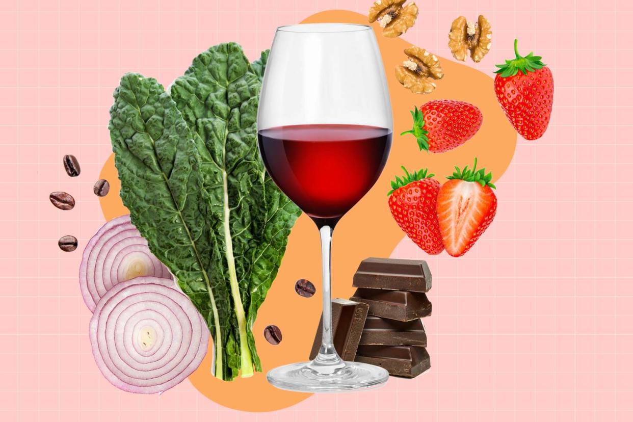 a collage of foods you can eat on the Sirtfood diet