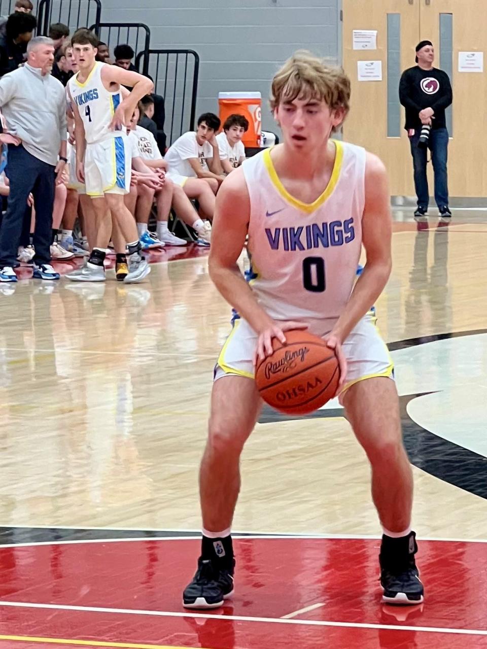 River Valley's Carson Smith shoots a free throw during a Division II district semifinal boys basketball game at Big Walnut against Linden McKinley. Smith will play in this weekend's North-South state all-star game.