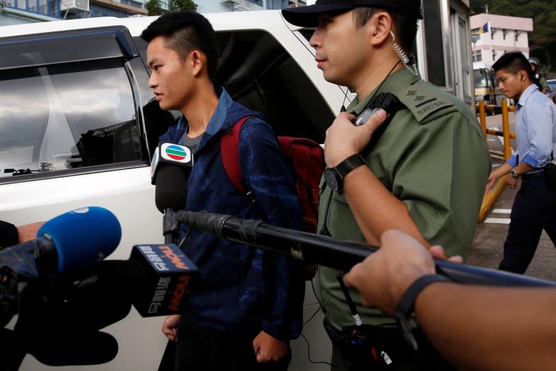 Chan Tong-kai, a Hong Kong citizen who was accused of murdering his girlfriend in Taiwan last year, leaves from Pik Uk Prison, in Hong Kong