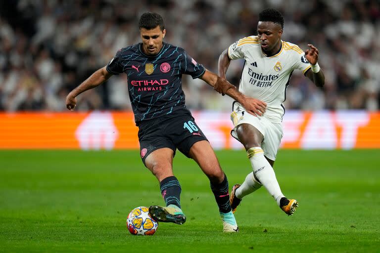 Rodri y Vinicius Jr., figuras de Manchester City y Real Madrid, serían titulares nuevamente en el partido de vuelta