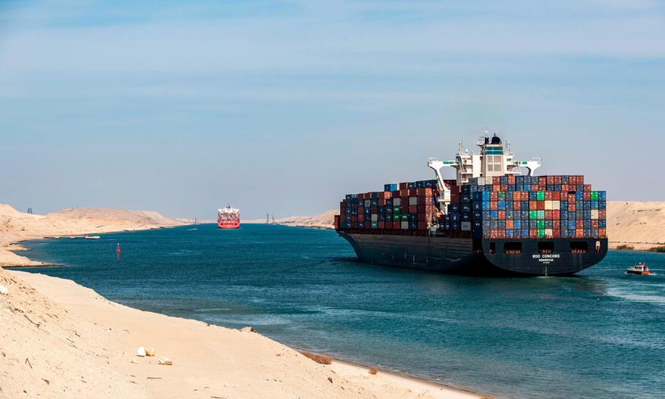 <span>Shipping companies are having to reroute freight due to hostilities in the region.</span><span>Photograph: Khaled Desouki/AFP/Getty Images</span>