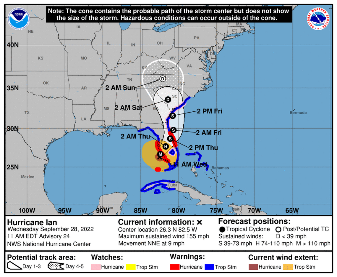 Hurricane Ian could dump heavy rains on the Charlotte area despite weakening to at least a tropical depression by its arrival in the Carolinas this weekend.