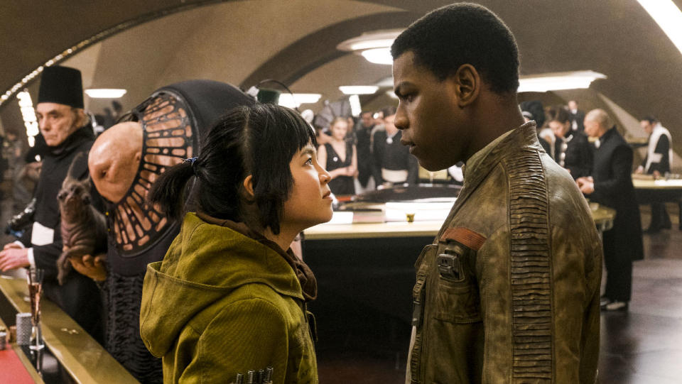 Boyega and Tran in The Last Jedi (Credit: Disney)