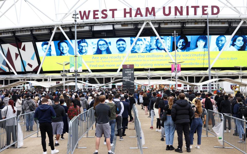 Hundreds wait outside London Stadium - Reuters