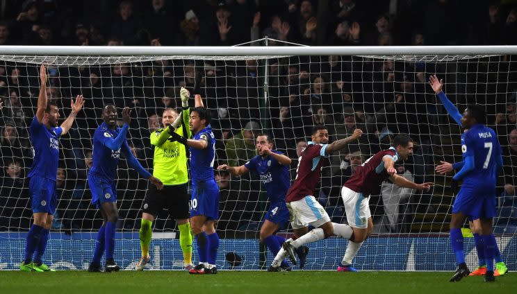 Appeals from Leicester as Burnley players reel away to celebrate