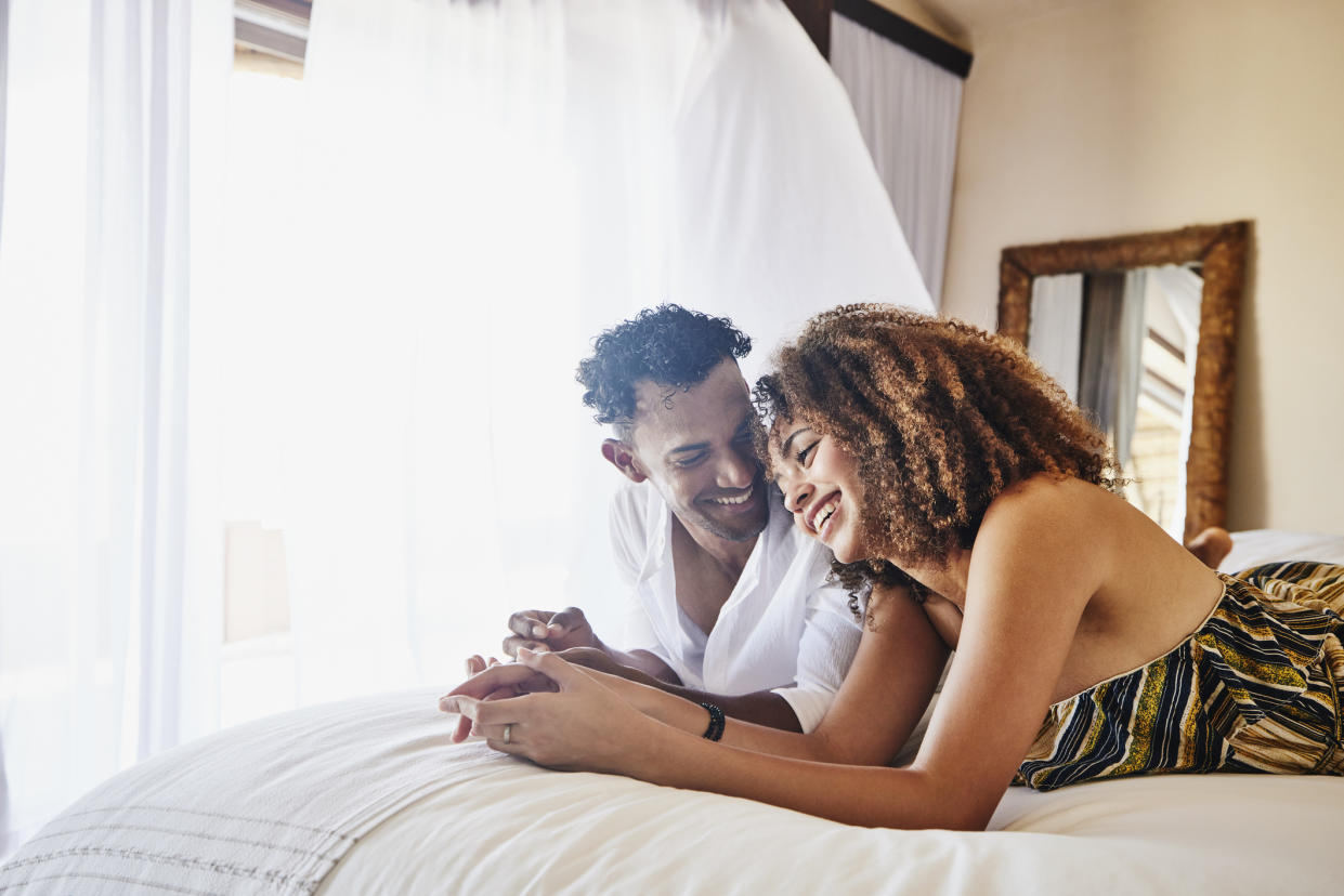 Couple in bed, as new research reveals there are many sex myths circulating. (Getty Images)
