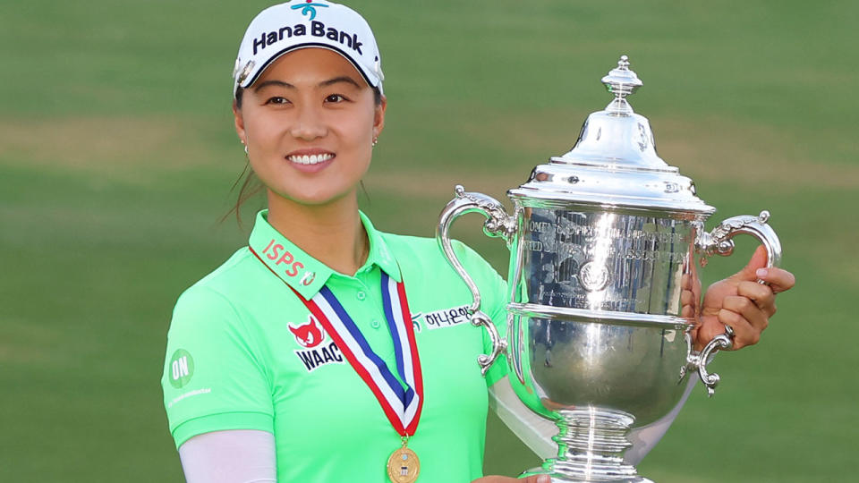 Australia's Minjee Lee claimed the biggest payday in women's golf history after winning the US Open title by four strokes. Pic: Getty