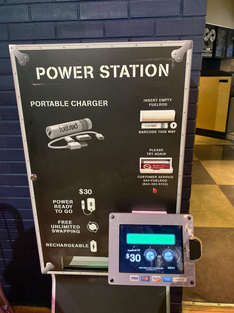 A FuelRods' power station kiosk at Walt Disney World.