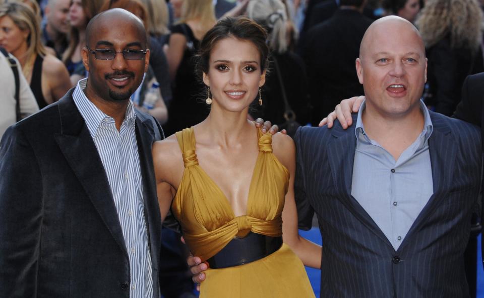 Tim Story, Jessica Alba, and Michael Chiklis attend the premiere of "Fantasic 4: Rise Of The Silver Surfer" at Vue, Leicester Square in London
