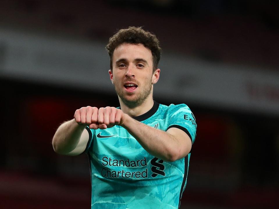 Diogo Jota celebrates scoring against Arsenal (Getty Images)