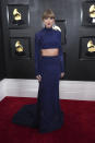 Taylor Swift llega a la 65a entrega anual del Grammy el domingo 5 de febrero de 2023, en Los Angeles. (Foto Jordan Strauss/Invision/AP)