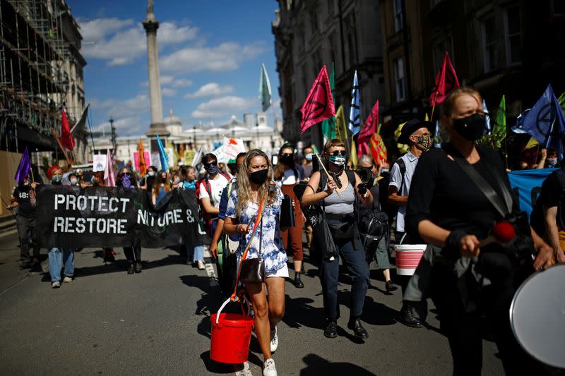 Extinction Rebellion climate activists protest in London