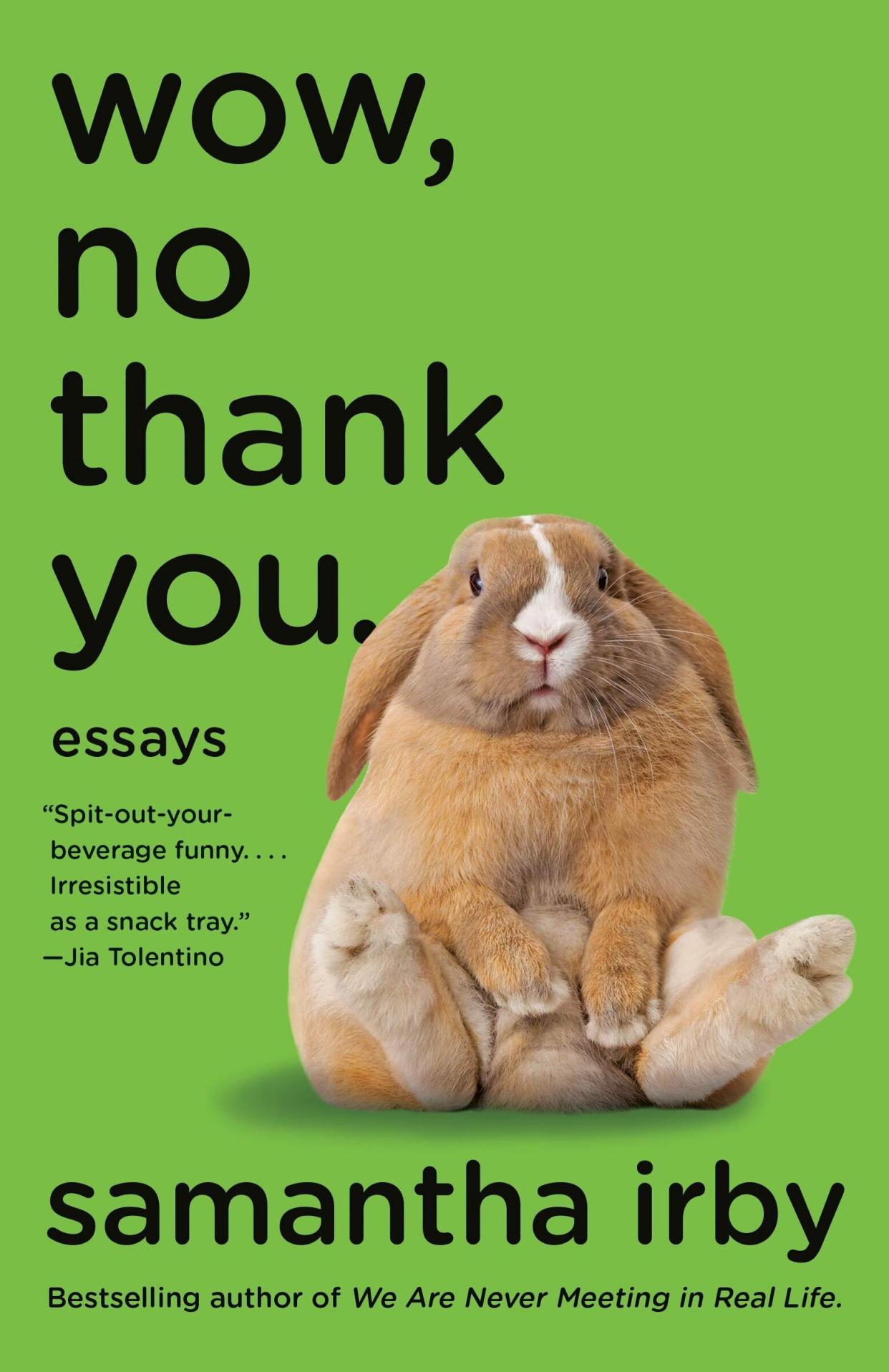 The essays in "Wow, No Thank You." deal with "aging, marriage, settling down with step-children in white, small-town America," according to <a href="https://www.goodreads.com/book/show/49960031-wow-no-thank-you" target="_blank" rel="noopener noreferrer">Goodreads</a>. The collection made it into our "most anticipated" list <a href="https://www.huffpost.com/entry/top-march-2020-book-releases_l_5e5d87adc5b63aaf8f5bbc7a" target="_blank" rel="noopener noreferrer">back in March</a>. <br /><br />You can read more about this book at <a href="https://www.goodreads.com/book/show/49960031-wow-no-thank-you" target="_blank" rel="noopener noreferrer">Goodreads</a> and find it for $13 at <a href="https://amzn.to/36YH2lF" target="_blank" rel="noopener noreferrer">Amazon</a>.