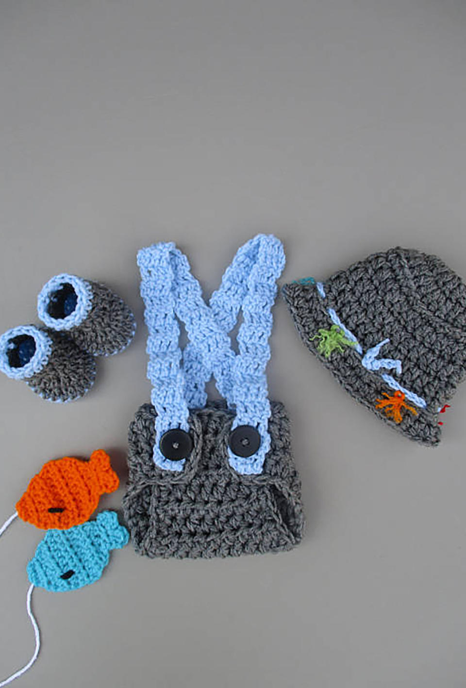 Crocheted Fisherman Baby Costume