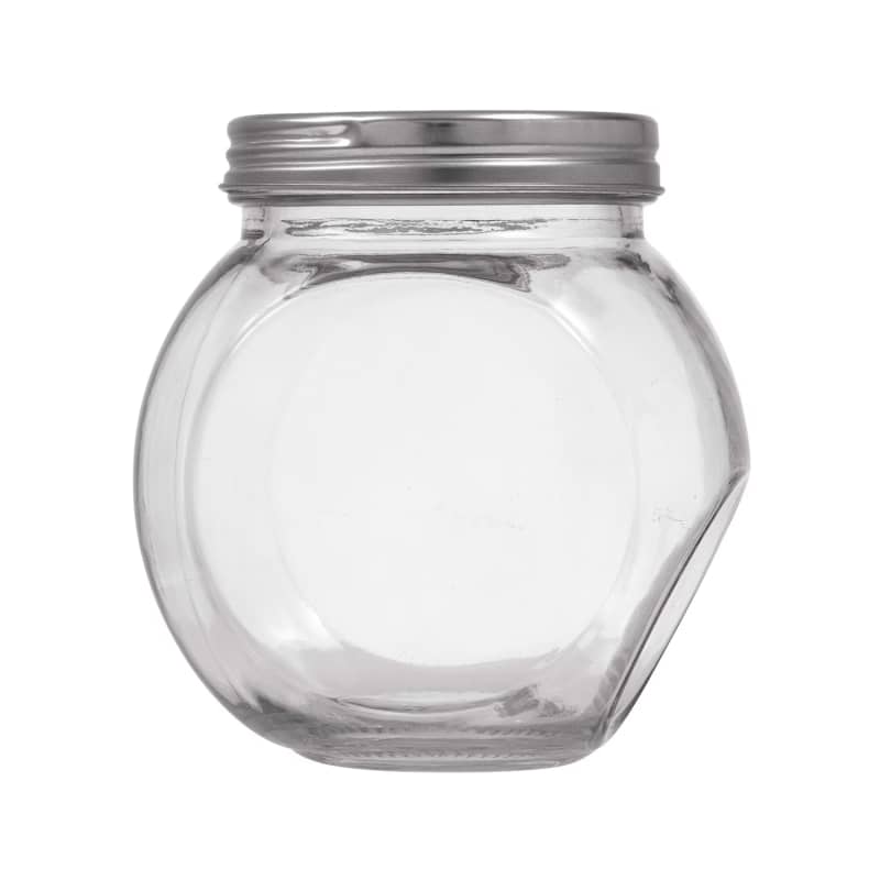 Classic Counter Top Glass Cookie Jars with Metal Lids