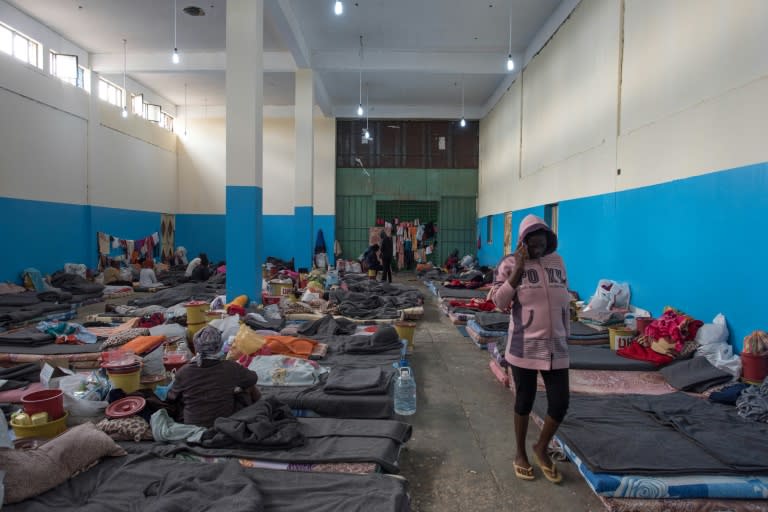 Illegal migrants at a detention centre in Zawiyah west of the Libyan capital Tripoli, on December 8, 2017