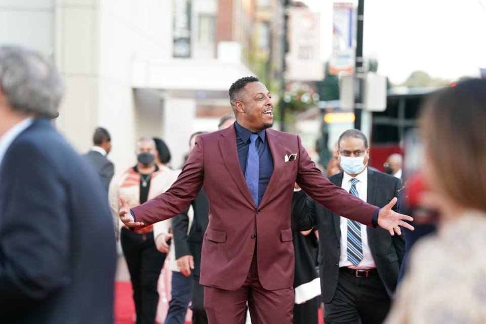 September 11, 2021;  Springfield, MA, USA;  Former Boston Celtic player Paul Pierce with fans as he takes in the 2021 Naismith Memorial Basketball Hall of Fame Enshrinement at the MassMutual Center.  Mandatory Credit: David Butler II-USA TODAY Sports