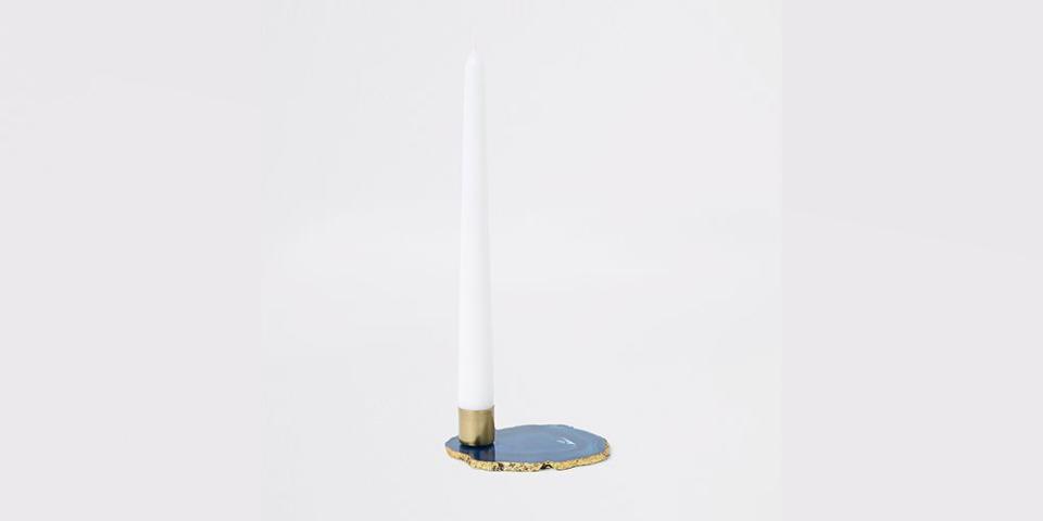 River Island homeware - Blue Agate Candleholder, £18.00