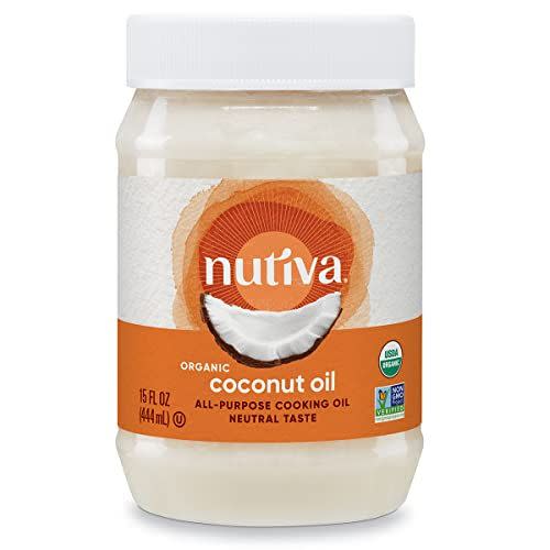 <p><strong>Nutiva</strong></p><p>amazon.com</p><p><strong>$5.98</strong></p><p>Nutiva, a certified B-Corp with organic and fair trade practices, is a great go-to coconut oil offered in many sizes depending on your needs. This coconut oil boasts a 400°F smoke point making it great for stir-fries and sautés. It’s also Non-GMO and USDA-certified.</p><p><strong>Tasting notes:</strong> Subtle coconut flavor</p><p><strong>Best for:</strong> Cooking or sautéing, soups and stews, curries, or vegetables</p>