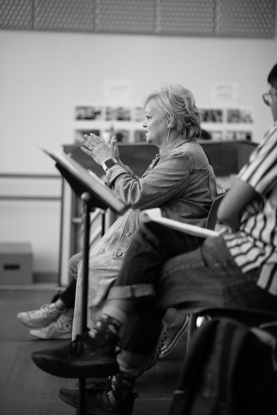 Maria Friedman, directing rehearsals of "Merrily We Roll Along"