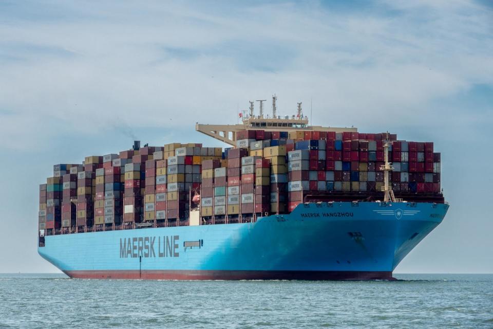 PHOTO: Container vessel Maersk Hangzhou sails in the Wielingen channel, Westerschelde, Netherlands, July 15, 2018. (Rene Van Quekelberghe via Reuters, FILE)