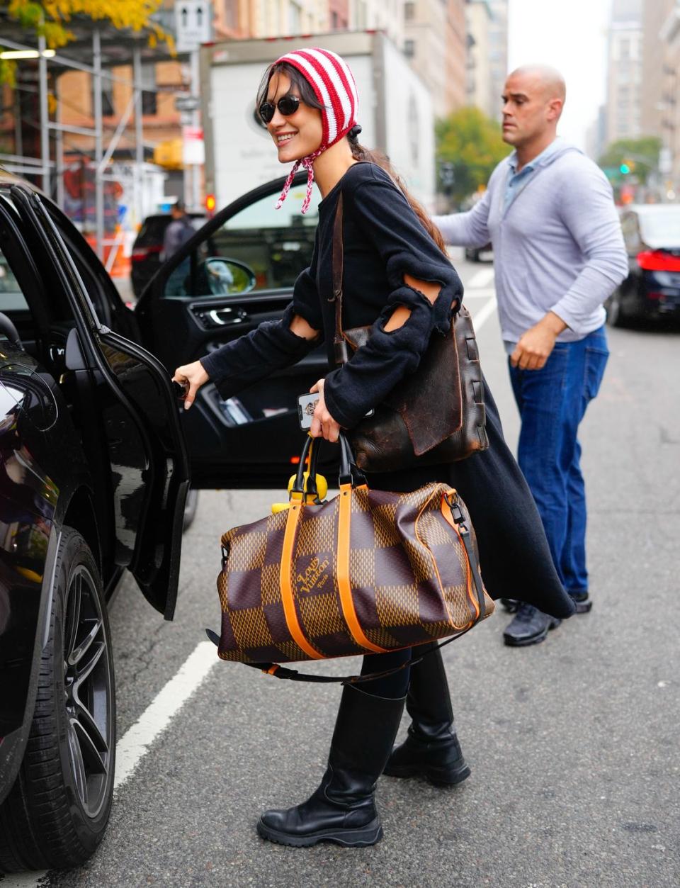 new york, new york   october 24 bella hadid is seen on october 24, 2022 in new york city photo by gothamgc images