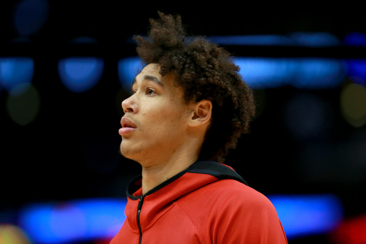 New Orleans Pelicans center Jaxson Hayes still faces a resisting arrest charge. (Sean Gardner/Getty Images)