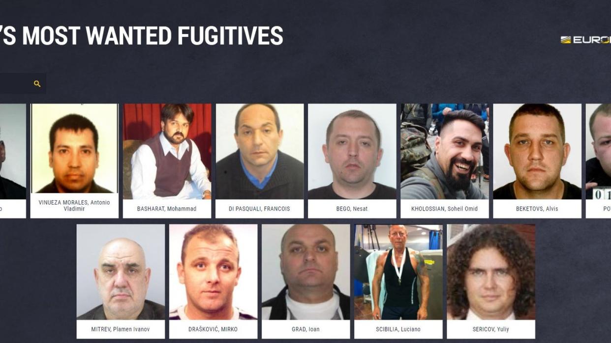 Der Screenshot der Webseite von Europol, «eumostwanted.eu», zeigt mehrere der laut Europol gefährlichsten Sexualstraftäter Europas.