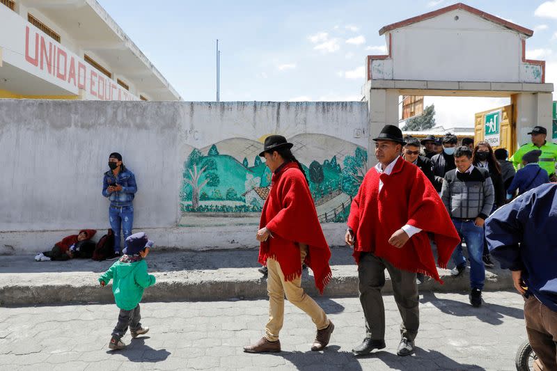 FILE PHOTO: Ecuadoreans cast their votes in constitutional referendum and local elections, in Latacunga