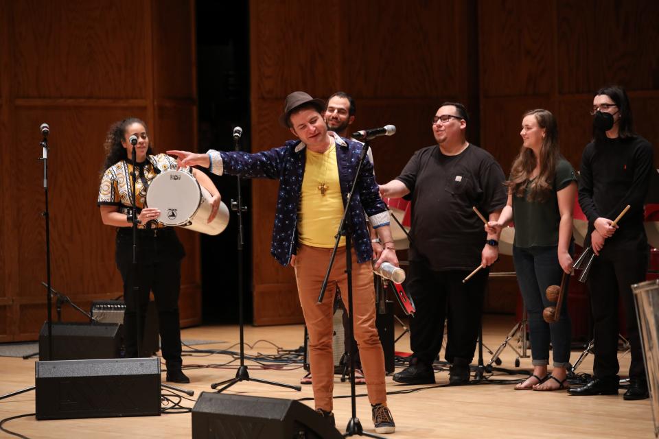 Paddy League is shown directing Grupo Jaraguaì at FSU's Opperman Music Hall, October 2022. League will perform at Goodwood Museum's Wonderful Wednesday event on Sept. 20, 2023.