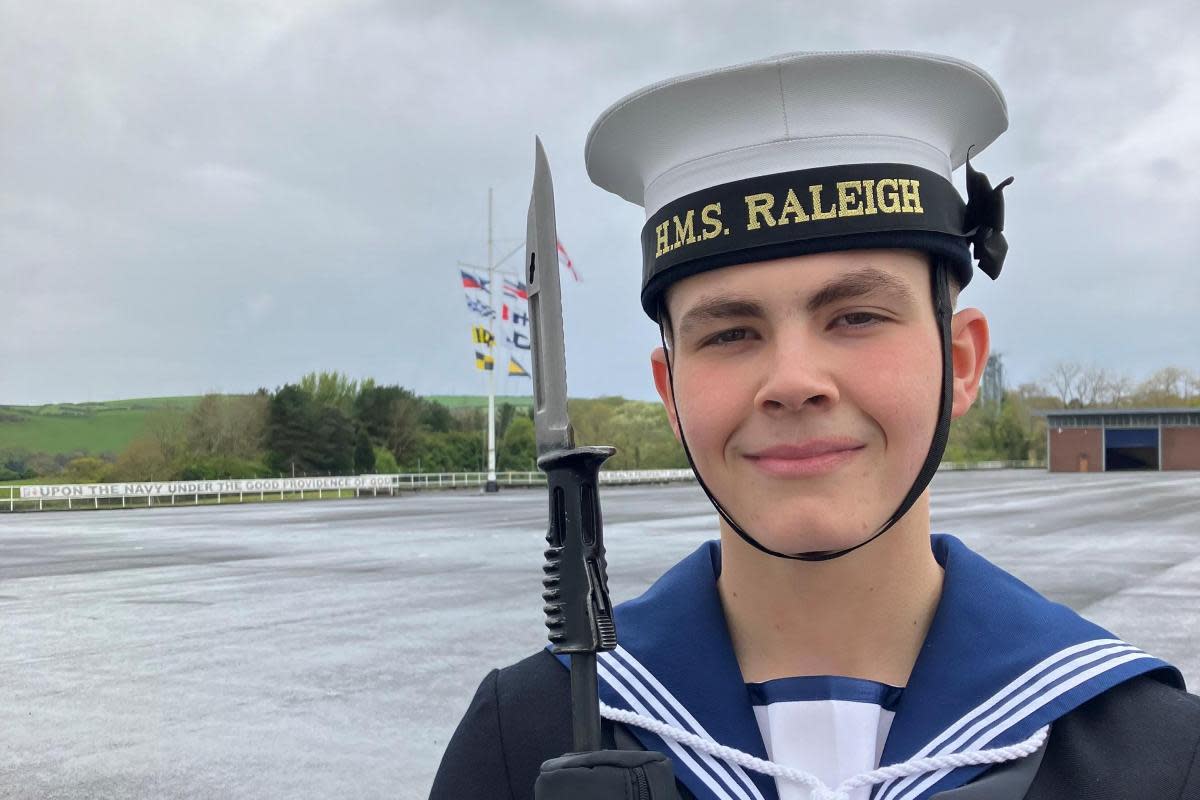 AB Alfie Mundy completes his basic training at HMS Raleigh <i>(Image: Submitted)</i>