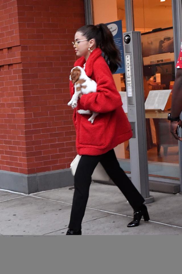 Selena Gomez Wearing Patent-Leather Louis Vuitton Boots