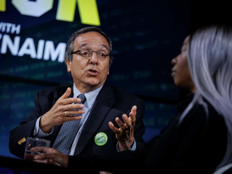 Gil Penalosa, pictured during the CARP mayoral debate on Oct. 13, 2022, says he's running for the role once again. (Evan Mitsui/CBC - image credit)