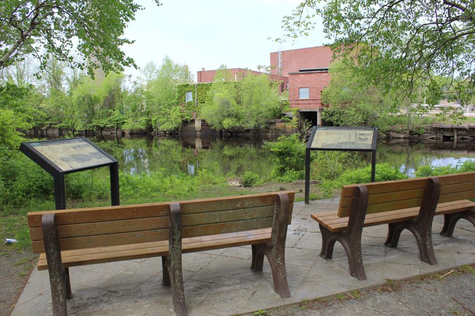 Today, visitors to Weir Village Riverfront Park can learn about the neighborhood's history while enjoying a view of the river.