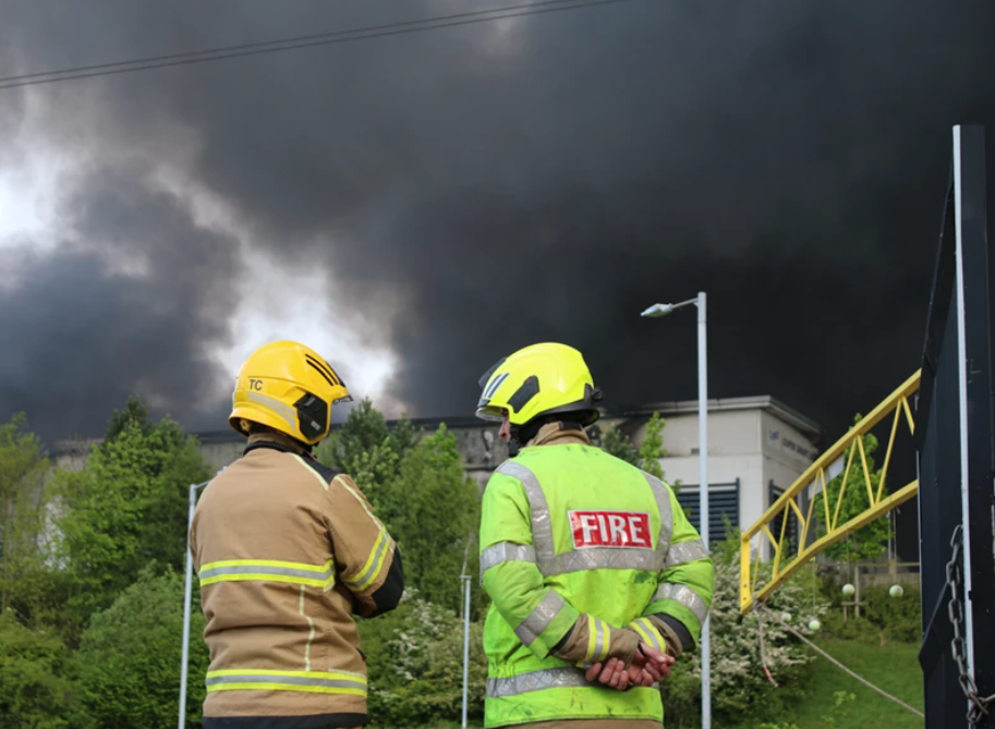Road closures are expected to remain in place as firefighters continue to tackle the scene (Staffordshire Fire and Rescue Service)