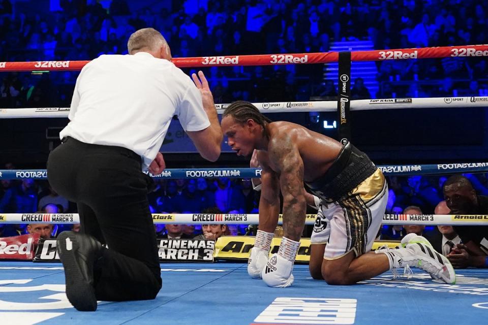 Anthony Yarde was sent to the canvas in the eighth round (Zac Goodwin/PA) (PA Wire)