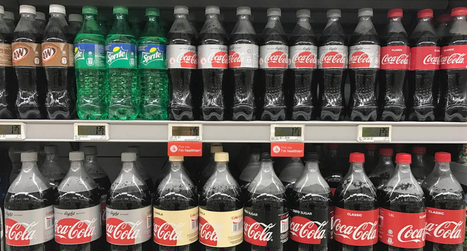 Sugared drinks sold at a supermarket in Singapore (Photo: Yahoo Lifestyle Singapore)