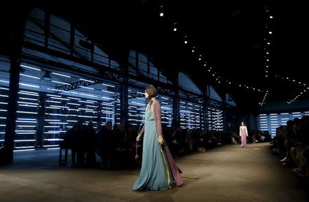 A model presents a creation from the Missoni Autumn/Winter 2016 woman collection during Milan Fashion Week, Italy, February 28, 2016. REUTERS/Alessandro Garofalo