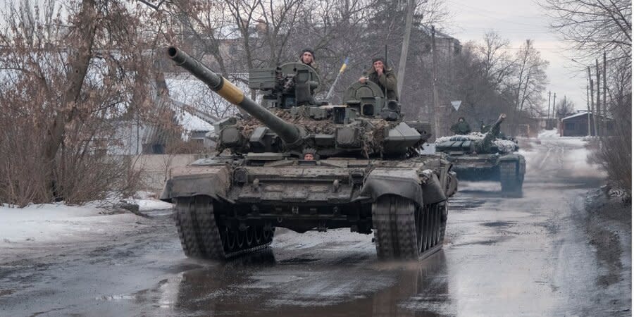 Ukrainian military near Bakhmut