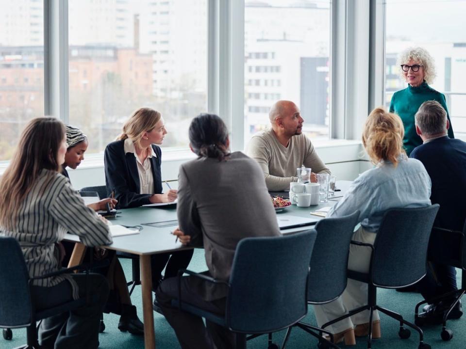 Workers in a meeting