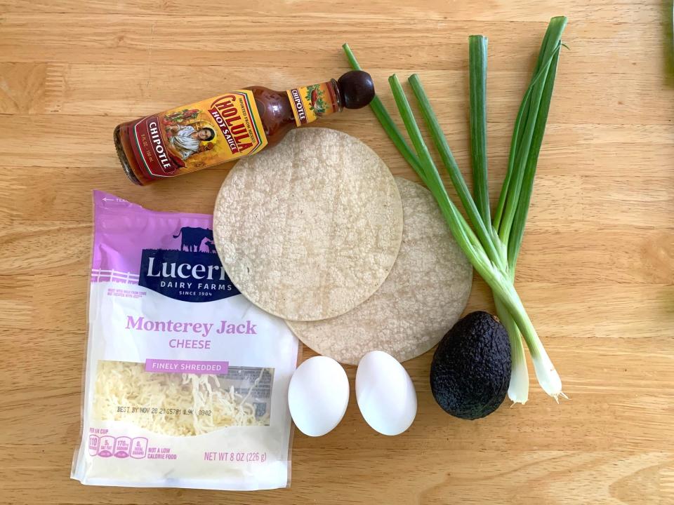 Ingredients for Ina Garten's breakfast tacos